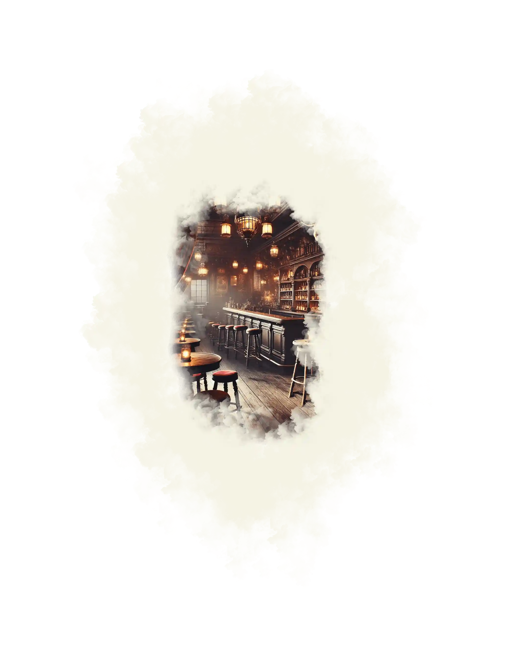 Bar de saloon du Far West avec bouteilles anciennes